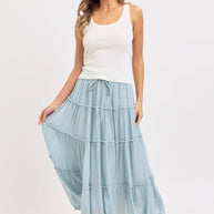 FLOWY TIERED MAXI SKIRT - La Dolce Vita Boutique