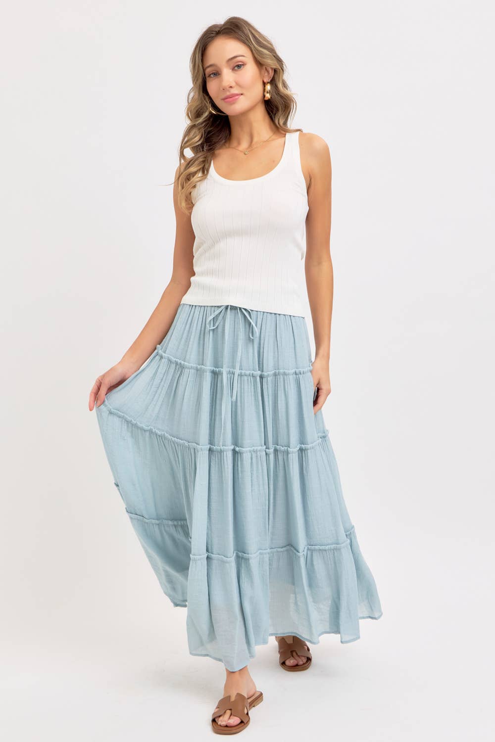 FLOWY TIERED MAXI SKIRT - La Dolce Vita Boutique