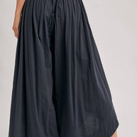 BOHEMIAN SIDE SLIT ROUNDED HEM WIDE LEG PANTS - La Dolce Vita Boutique