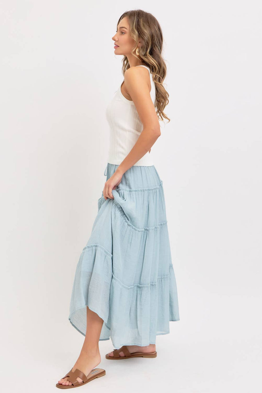 FLOWY TIERED MAXI SKIRT - La Dolce Vita Boutique