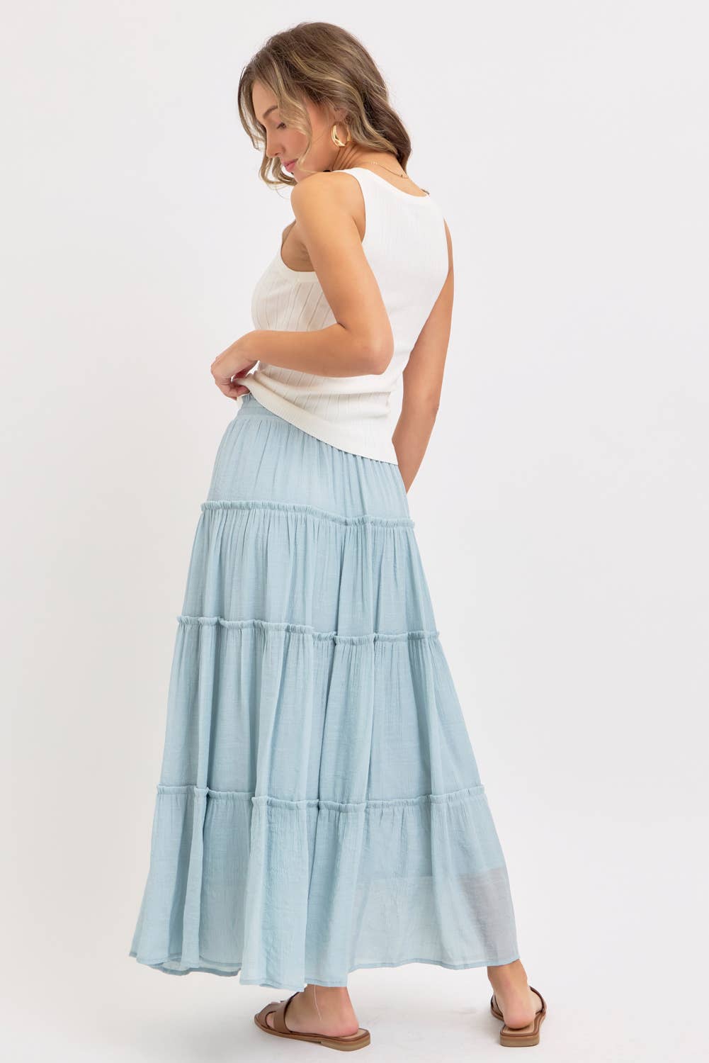 FLOWY TIERED MAXI SKIRT - La Dolce Vita Boutique