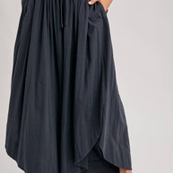 BOHEMIAN SIDE SLIT ROUNDED HEM WIDE LEG PANTS - La Dolce Vita Boutique