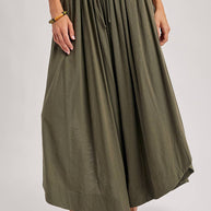 BOHEMIAN SIDE SLIT ROUNDED HEM WIDE LEG PANTS - La Dolce Vita Boutique