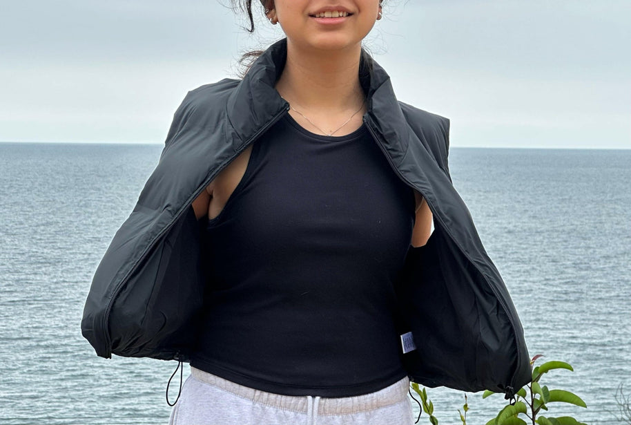 Lightweight Cropped Puffer Vest - La Dolce Vita Boutique