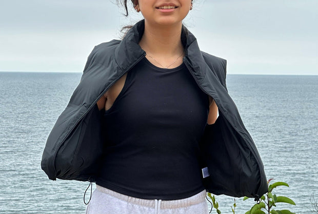 Lightweight Cropped Puffer Vest - La Dolce Vita Boutique