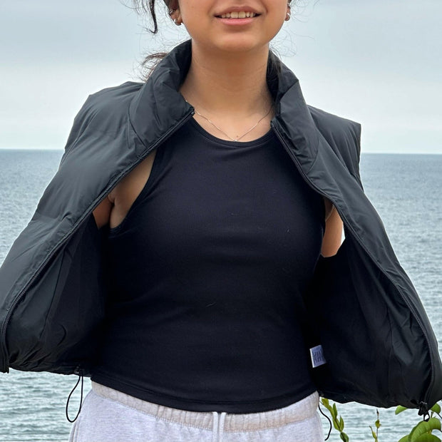 Lightweight Cropped Puffer Vest - La Dolce Vita Boutique